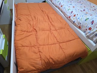 Cama nido con cajones verde y blanco 90x200