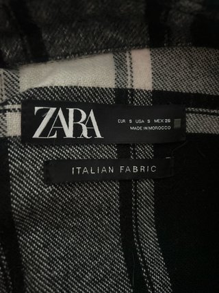 Chaqueta Zara cuadros blanco y negro