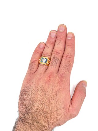 048-01-00177 Anillo Oro 18K Bicolor con Circonita