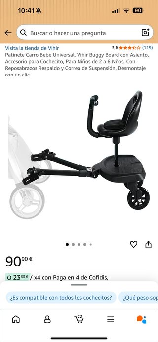Patinete para carrito de  bebe universal