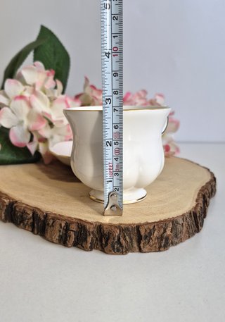 Taza y platillo porcelana inglesa dorada