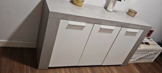 Mueble de entrada/salón gris y blanco