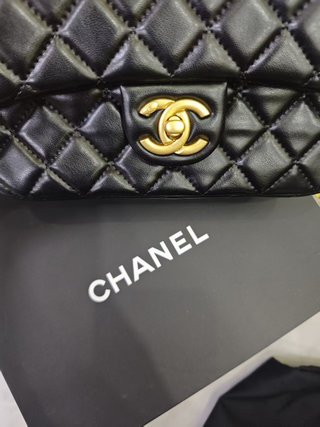 Bolso Mini Chanel CF Piel Negro Cadena Dorada