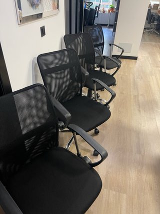 Sillas de oficina negras, 4 unidades. Despacho,