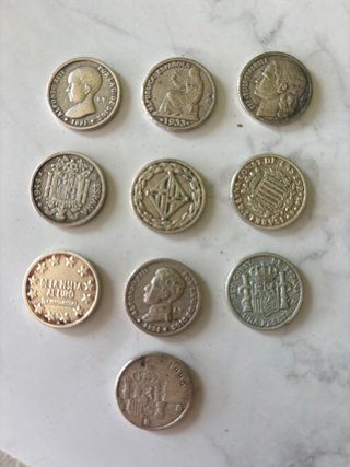 Lote de 10 monedas antiguas españolas