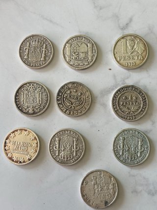 Lote de 10 monedas antiguas españolas