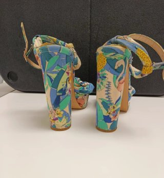 Sandalias Mango Estampado Floral Tacón