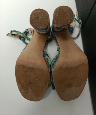 Sandalias Mango Estampado Floral Tacón
