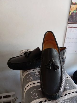 Mocasines de piel negros para hombre