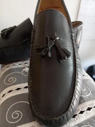 Mocasines de piel negros para hombre