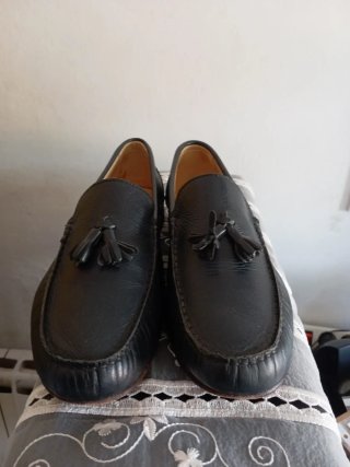 Mocasines de piel negros para hombre
