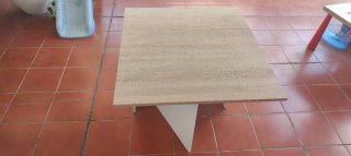 Mesa plegable madera y blanco