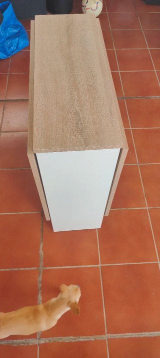 Mesa plegable madera y blanco