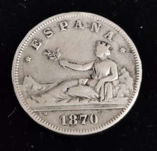 Moneda España 1870 Plata