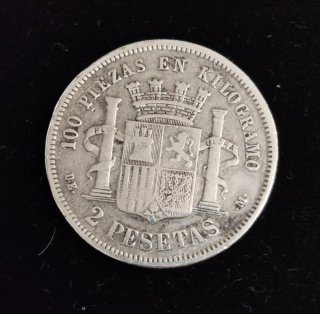 Moneda España 1870 Plata