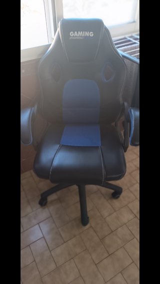 Silla Gaming Piel Negra y Azul