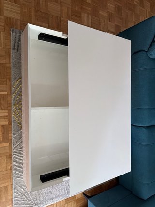 Mesa de centro blanca abatible