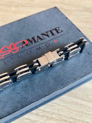 Bracciale Uomo Rosso Amante Caucciù Acciaio