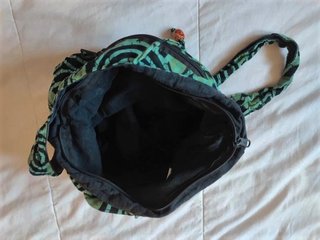 Bolso tela algodón saco cruzado verde negro Bueno