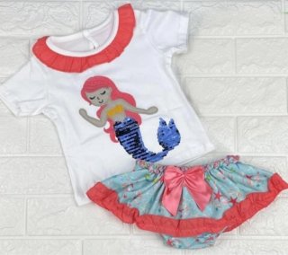 Conjunto camiseta y braguita sirena