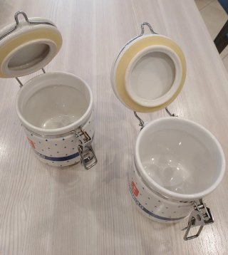 Set 2 Barattoli vintage Granarolo in ceramica