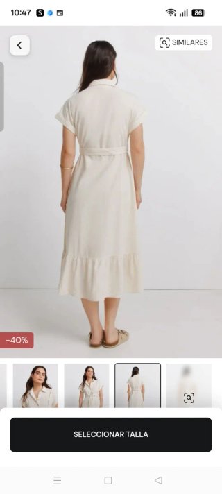 Vestido Springfield Lino 38 nuevo