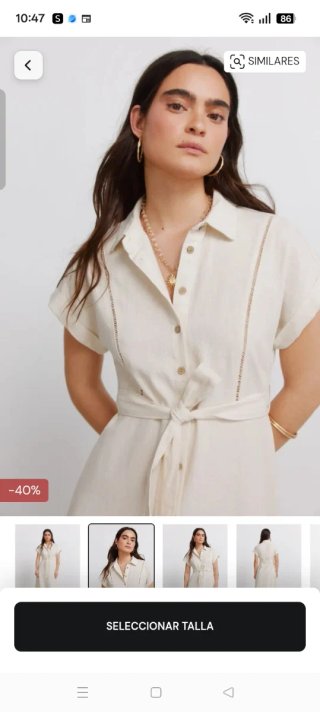 Vestido Springfield Lino 38 nuevo