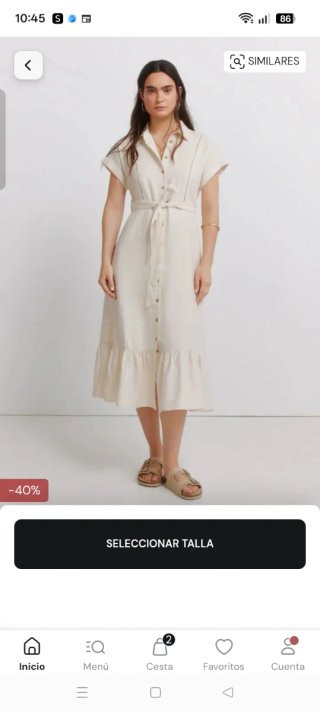 Vestido Springfield Lino 38 nuevo