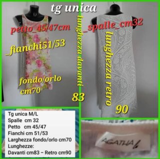 Abito Aghata tg M/L cotone fiori