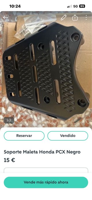 Soporte Maleta Honda PCX Negro