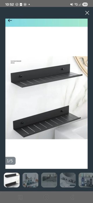 2 Estantes Metálicos Negros para Ducha