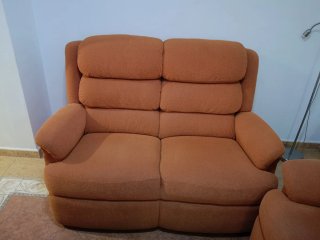 Sofá 3 y 2 plazas naranja