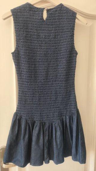 Vestido vaquero corto nido de abeja