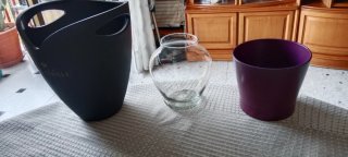 Jarrón Morado y Transparente