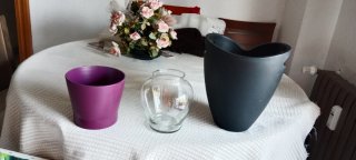 Jarrón Morado y Transparente