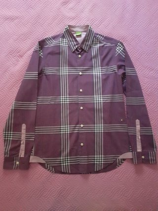 Camisa Hugo Boss cuadros morada
