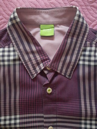 Camisa Hugo Boss cuadros morada