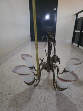 Lámpara de salón metal y cristal