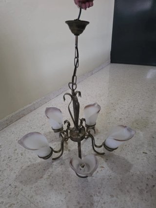 Lámpara de salón metal y cristal