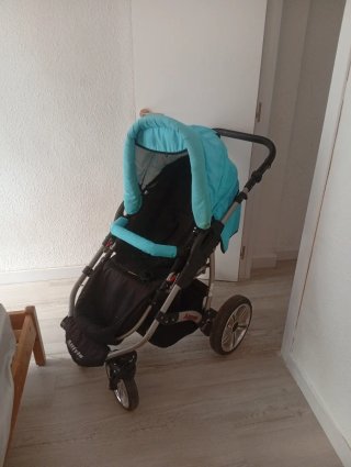 Carrito de bebé 2 piezas azul