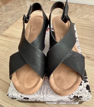 Sandalias plataforma corcho negras