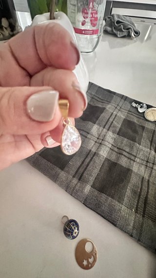 Colgante Lágrima Oro Circonita