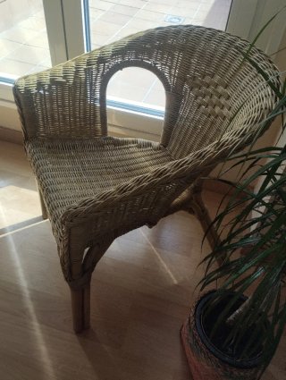 Sillón de ratán y mimbre exterior o interior