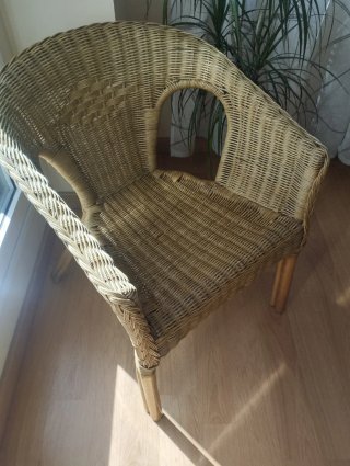 Sillón de ratán y mimbre exterior o interior