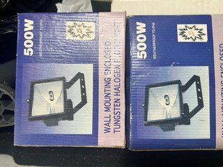 2x Focos Halógenos 500W Exterior IP44