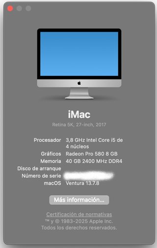 iMac 27 Retina 5K 2017 - 40GB RAM - 2TB SSD