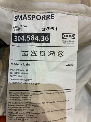 Edredón Ikea Smasporre Extra Cálido 240x220