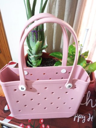 Bolso de playa rosa