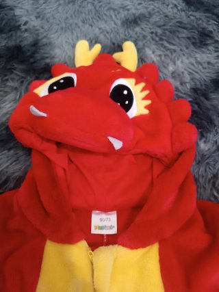 Disfraz Dragón Niño Rojo y Amarillo