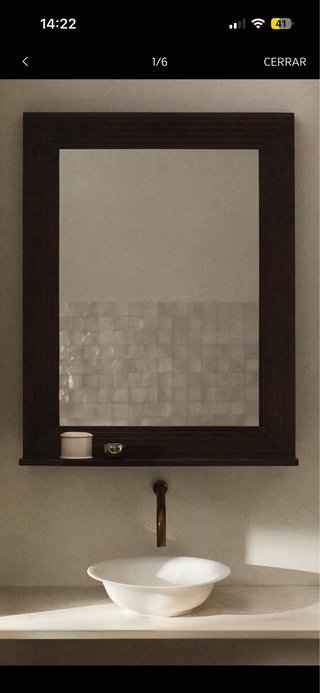 Espejo de baño madera nogal